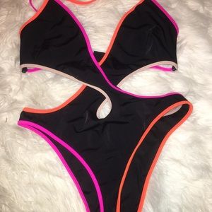 One piece cut swimsuit
